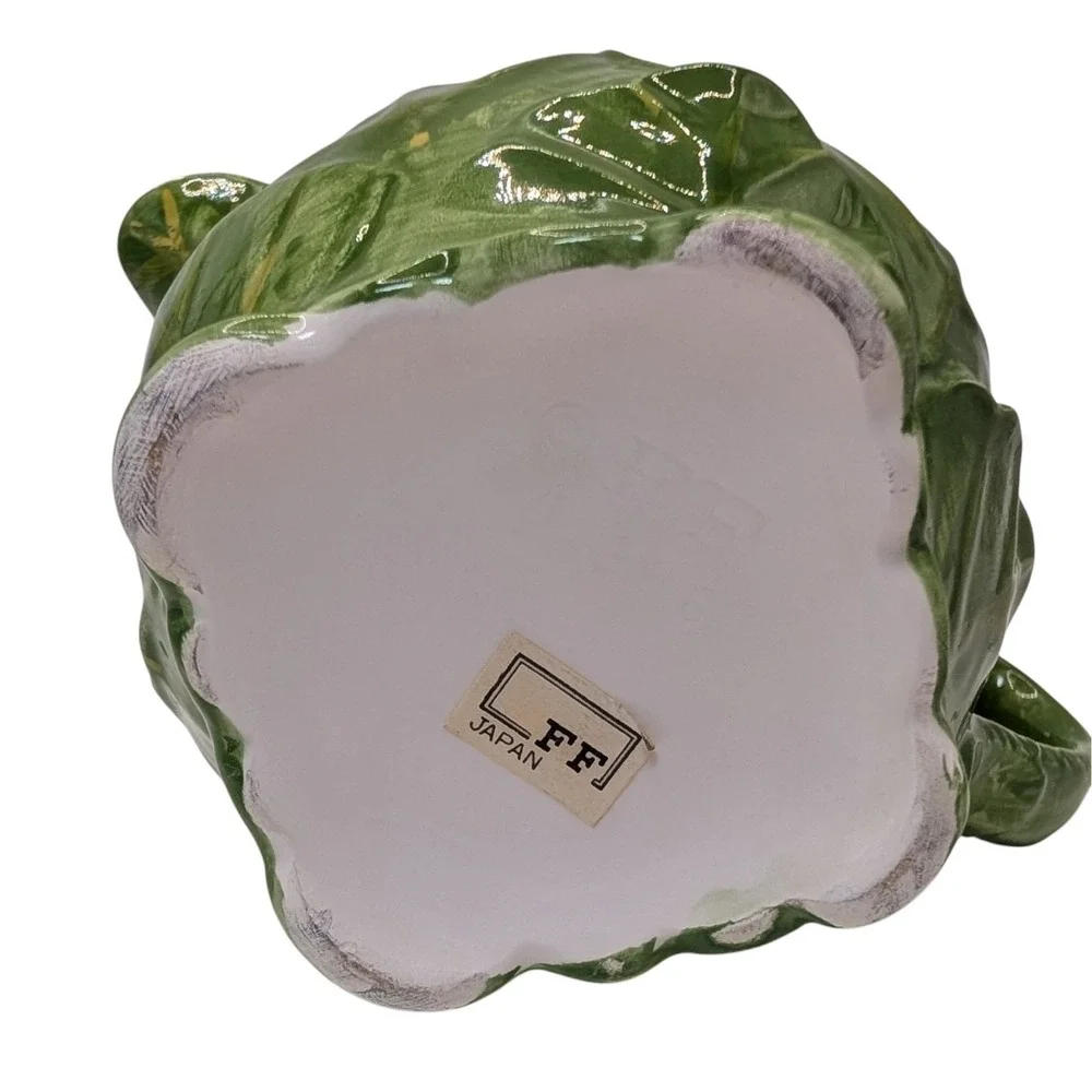 Vintage Fitz and Floyd Creamer Garden Vegetable Majolica Pottery Cauliflower